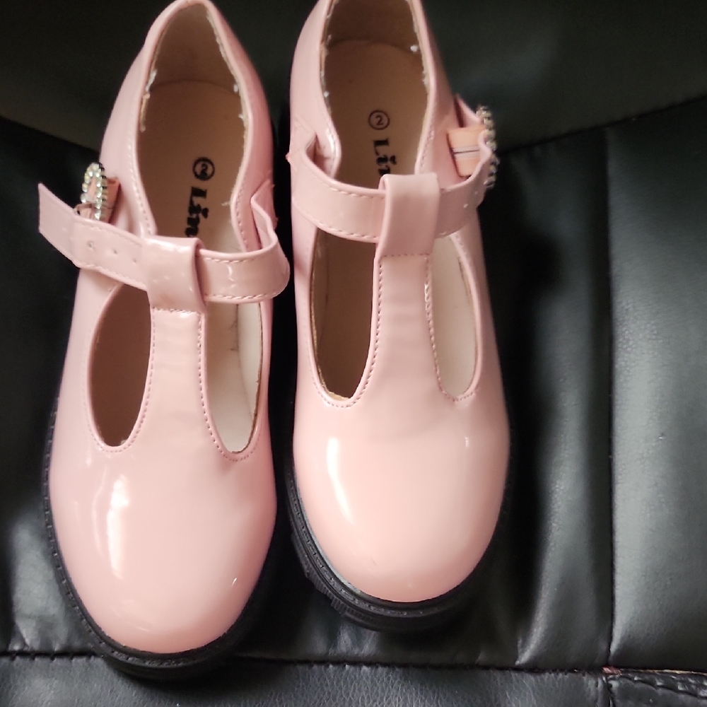 Link Girls' Blush T-Strap Dress Shoes
